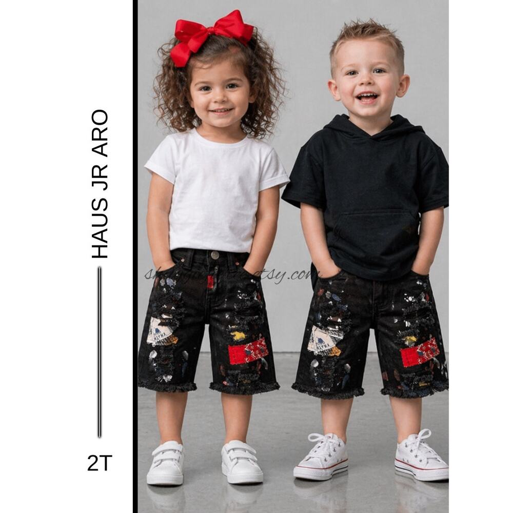 MSRP $52 NWT Haus Jr Aro Denim Short Size 2T Boys or Unisex | SAME DAY SHIP